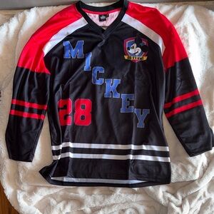 NWOT!Disney collectors! Hockey jersey style  Mickey Mouse Black|red size medium